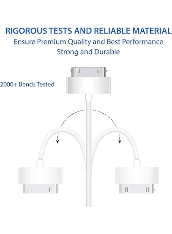 كابل USB لنقل البيانات والشحن لأجهزة Apple iPhone 4 و 4s و iPad 2 و 3 - أبيض، طوله 2.499 متر - Image 3