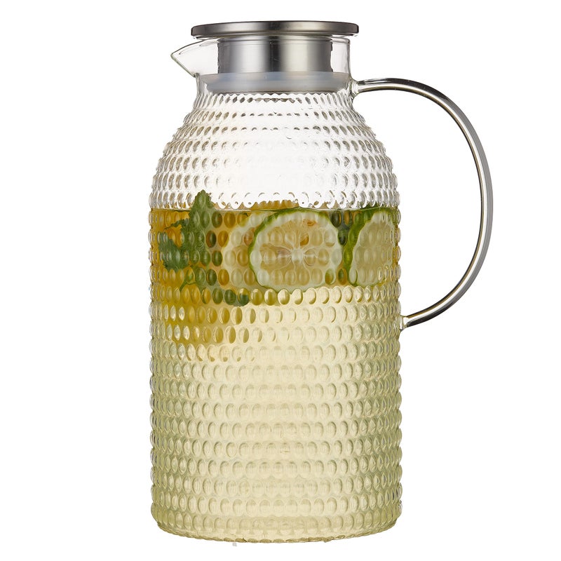 Karafu 3 Liter/100 Oz Glass Pitcher with Lid, Easy Clean Heat Resistance Borosilicate Glass Jug for Hot/Cold Water, Milk, Ice Tea and Juice Beverage - Image 1