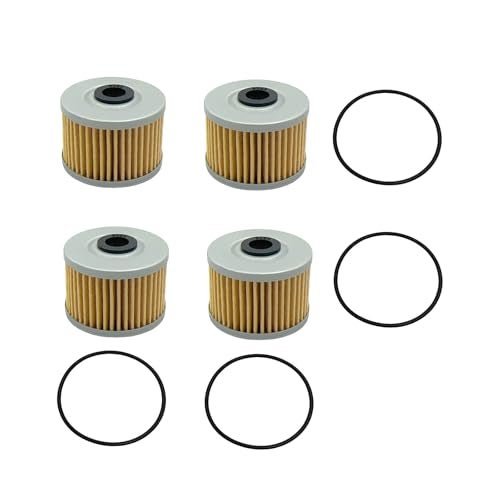 Ulifebet 4Pack Oil Filter with ORings Compatible with KLX110 KLX140 KX450F CRF250L CRF250M CBR250R CBR300R CB300F XR650L XR250 XR400R Replace 112 HF112 - Image 1