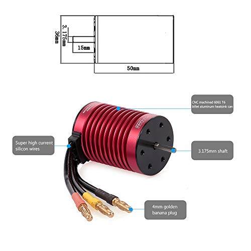 GoolRC محرك GoolRC Surpass Hobby F540 4370KV RC للسيارات المقاومة للماء مع وحدة تحكم ESC بدون فرشاة 45A لسيارات RC بحجم 1/10 - ملحق لا غنى عنه لعشاق التعديل - Image 4