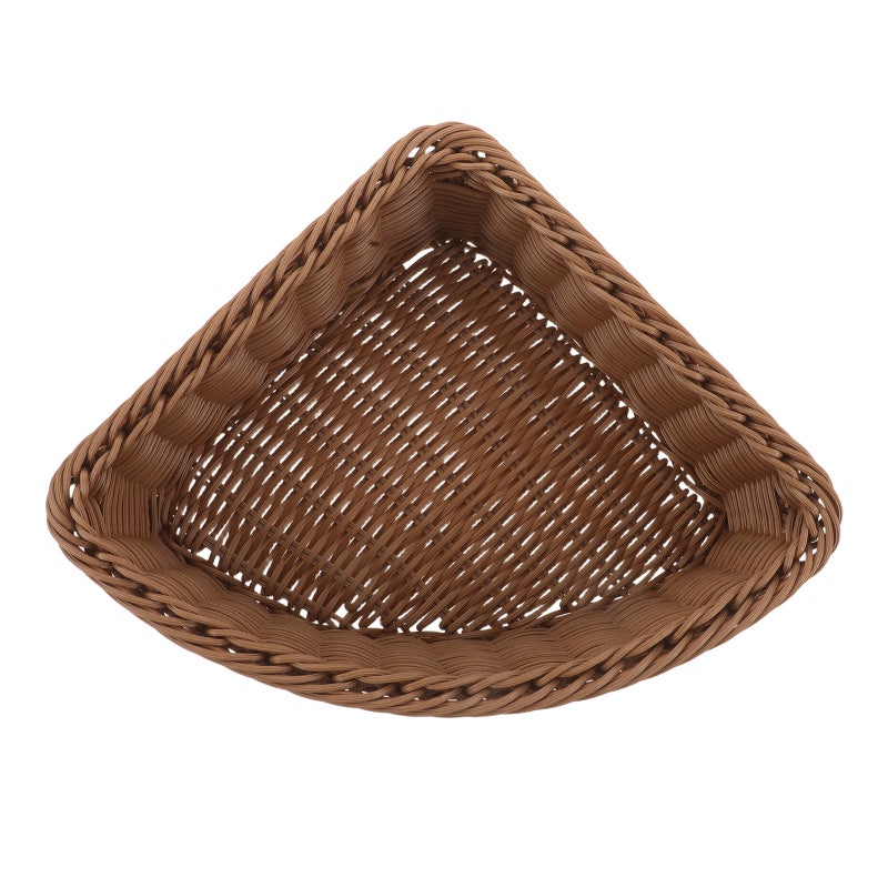 Handwoven Corner Basket Storage Bin for Bathroom Kitchen Wardrobe Organizer Light Brown - Image 3