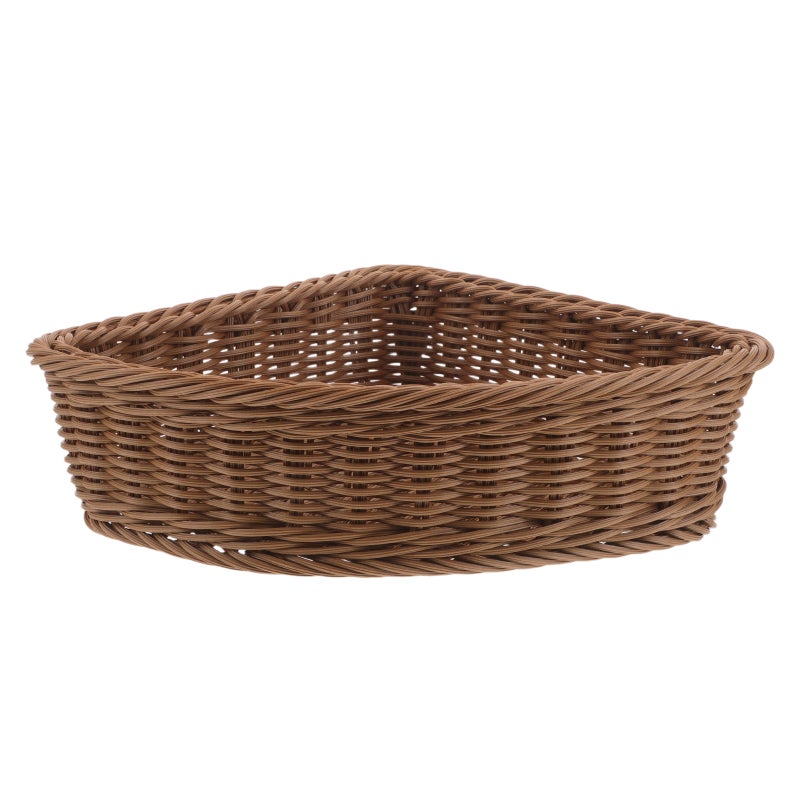 Handwoven Corner Basket Storage Bin for Bathroom Kitchen Wardrobe Organizer Light Brown - Image 1