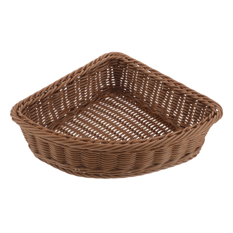 Handwoven Corner Basket Storage Bin for Bathroom Kitchen Wardrobe Organizer Light Brown - Image 4