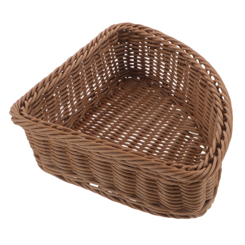 Handwoven Corner Basket Storage Bin for Bathroom Kitchen Wardrobe Organizer Light Brown - Image 5