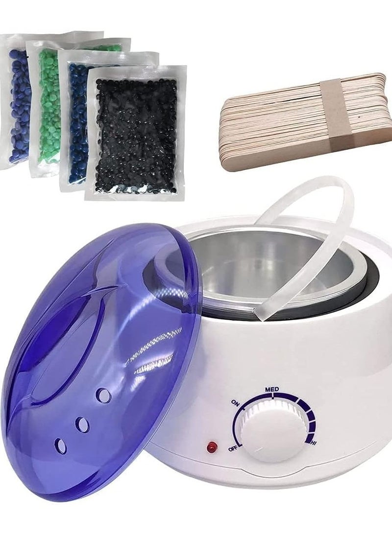 ORiTi Waxing Kits Professional Full Kit, Wax Heater Kit Inculding Wax Warmer, 4 * 25g Hard Wax Beans and 30 Pcs Wax Spatulas - Image 1