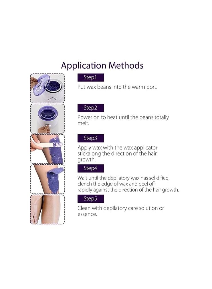 ORiTi Waxing Kits Professional Full Kit, Wax Heater Kit Inculding Wax Warmer, 4 * 25g Hard Wax Beans and 30 Pcs Wax Spatulas - Image 4