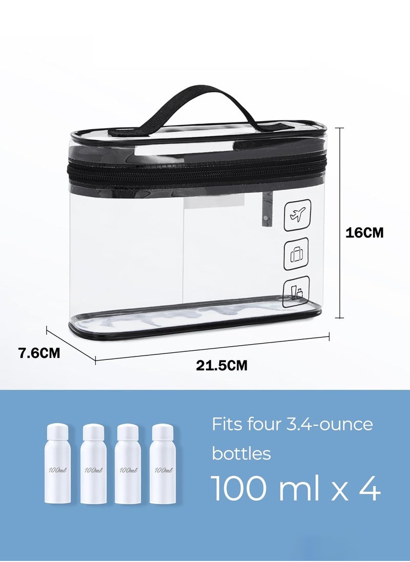 LENND Toiletry Bag, 2 Pack Clear Makeup Cosmetic Bag Organizer, Quart Size Travel Bag for Toiletries, Carry-on Travel Accessories Essentials, Black-2pcs  - Image 4