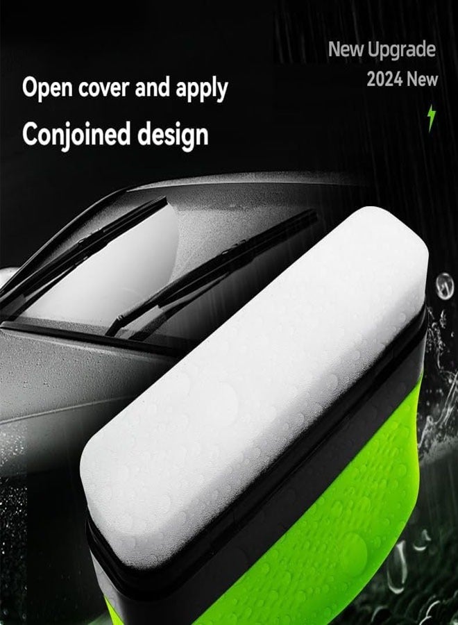 Generic Automotive Oil Film Cleaning Brush, Reusable 2025 New Car Glass Cleaning Board with Clean the towel for Windshield Improves Clarity and Visibility 2 Sets, Green.  - Image 4