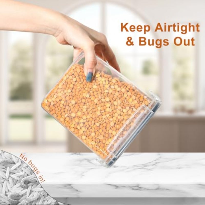 Airtight food storage containers for kitchen and pantry organization: BPA-free plastic, white, with secure snap lids, labels, and marker for cereal, flour, sugar, snacks - Image 5