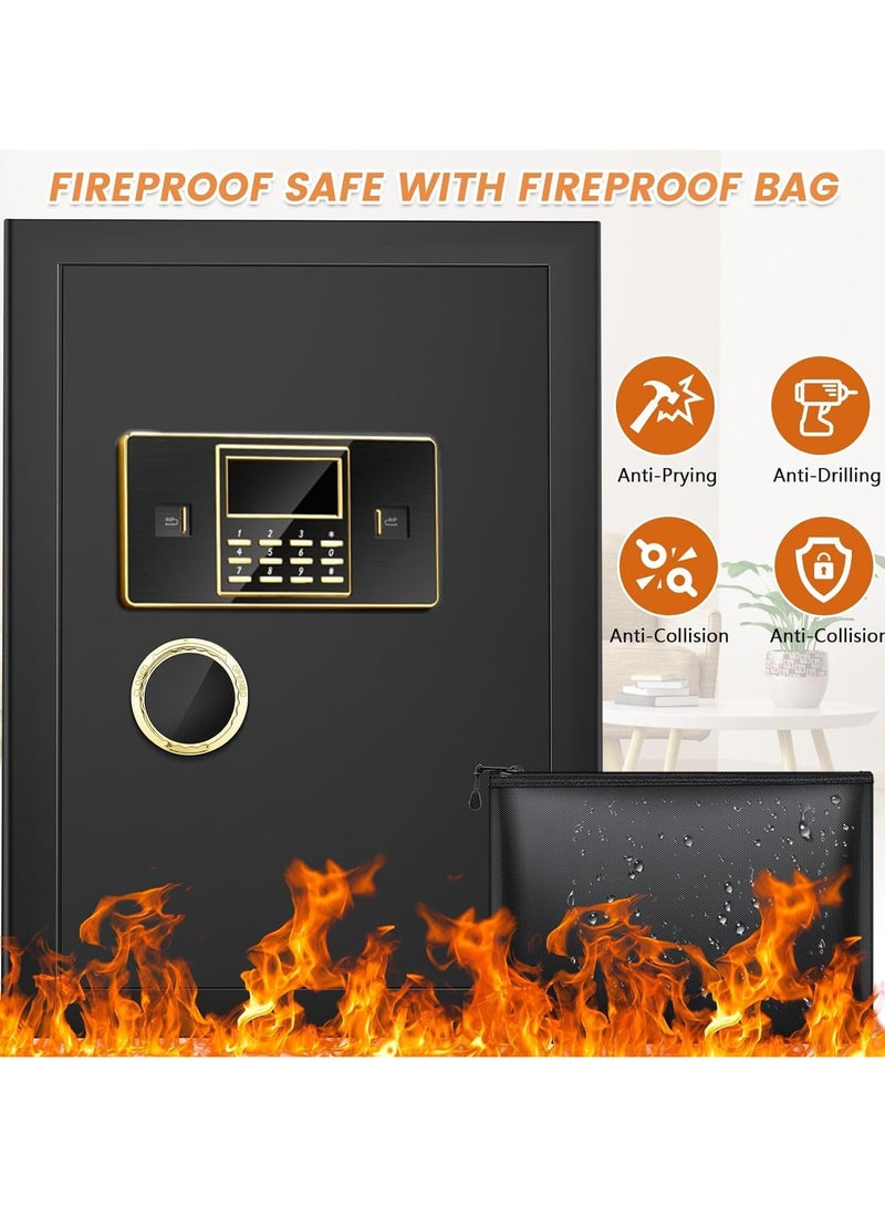 AUTOYSUR Safe box,Home Safe Box Fireproof Waterproof, Heavy Duty Fire proof Safe Boxes for Home Use, Removable Inner Cabinet and Shelf, Anti-Theft Digital Safe Box for Home Office Hotel,45x38x31cm - Image 3