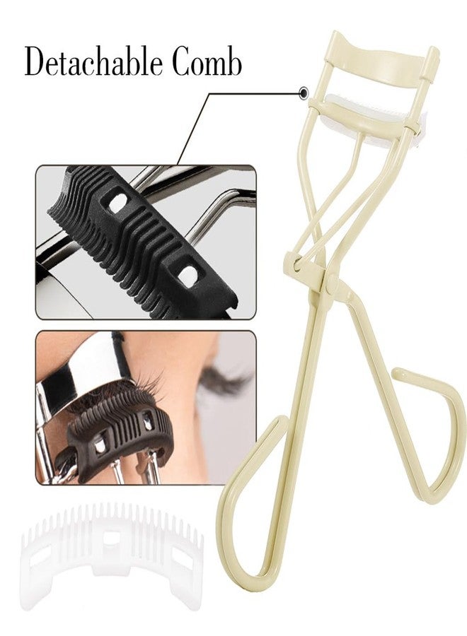 Uranian Eyelash Curlers with Built-in Comb Lash Curler with Comb Eyelash Curler with 2 Refill Pads Premium Lash Curler Makeup Tool for Women and Girls - Image 3