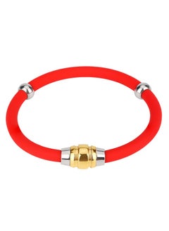 Gold Ring - Red Silicone Men's 20.5CM