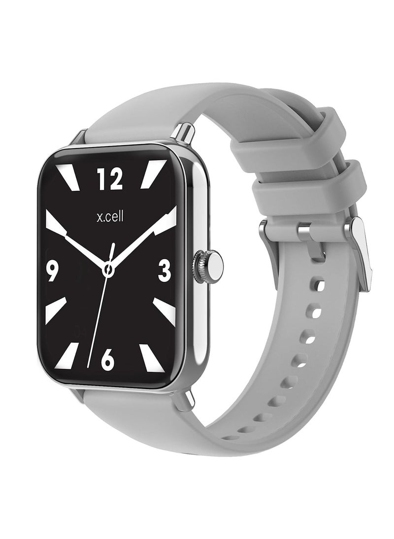 Xcell Xcell G8 Talk Smart watch, Heart Rate/Blood Pressure/Oxygen Level Monitoring, Receive & Make Calls,Water Resistance: IP67, 1 Week Battery Life, Compatibility: IOS/Android-Gray  - Image 2