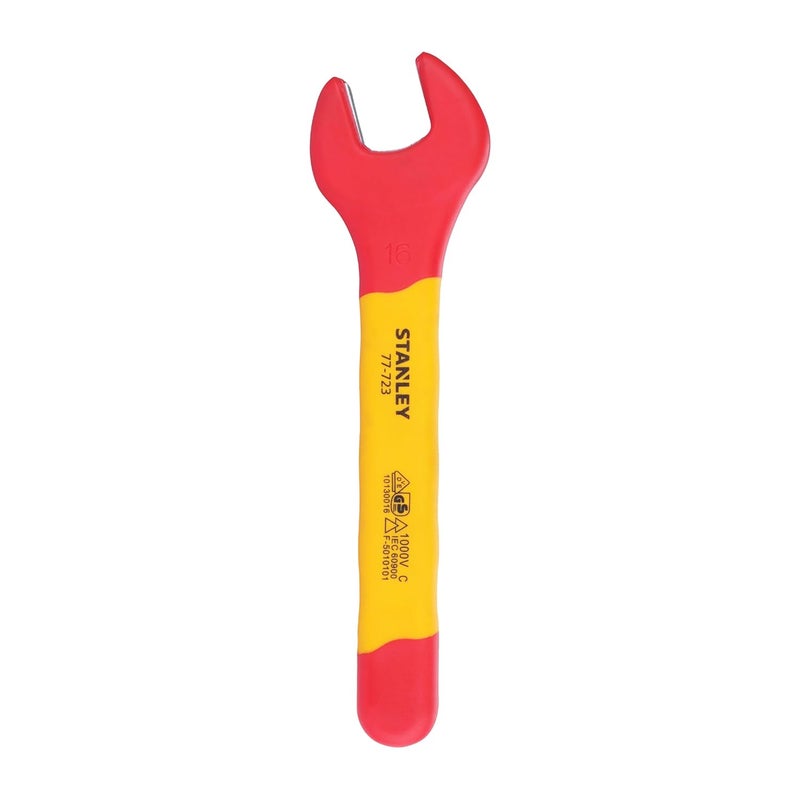 Stanley STANLEY STMT7772323B VDE Insulated Open End Wrench 16mm Ideal For Repair Of Electric Vehicles Red and Yellow - Image 1