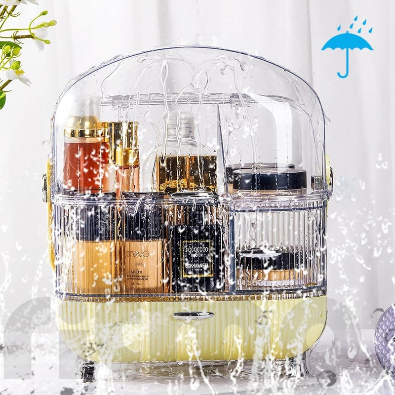 Ritmo Makeup Organizer Storage Box  Cosmetics Skincare and Beauty Case with Clear Lid Display and 2 Drawers  Bathroom Counter - Image 2