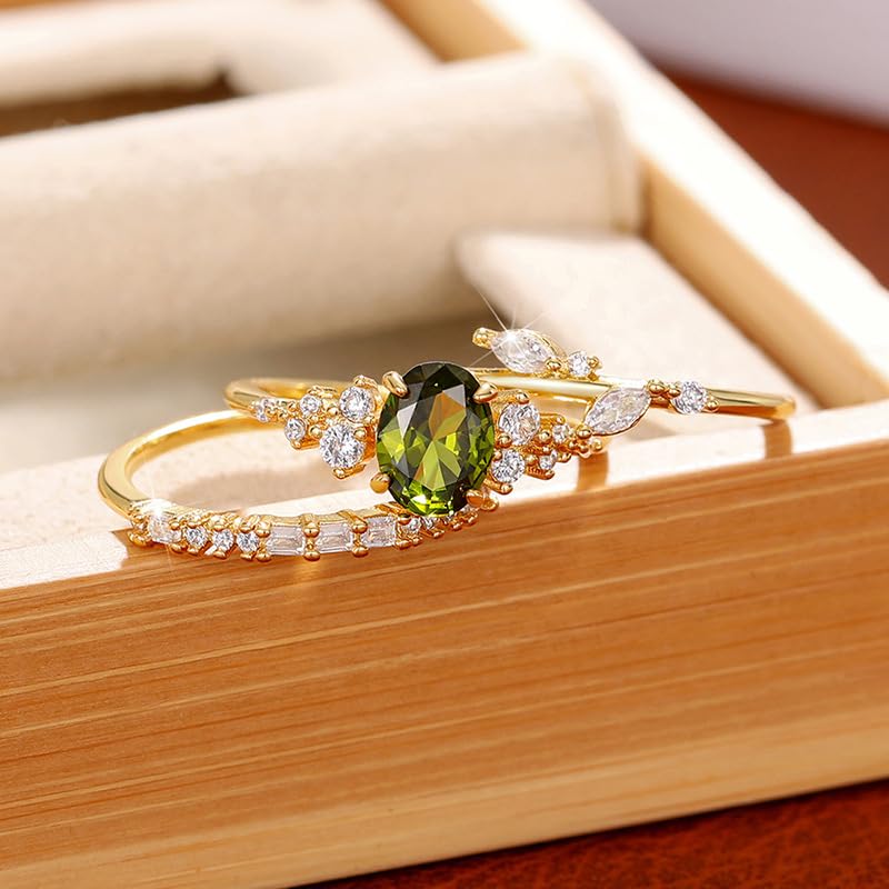 RKKOJJO 925 Sterling Silver Bridal Rings Sets AAA Cubic Zirconia CZ Full Diamond Engagements Rings Wedding 3 Pcs Promise Anniversary White Gold Rings for Women Size 6 - Image 3