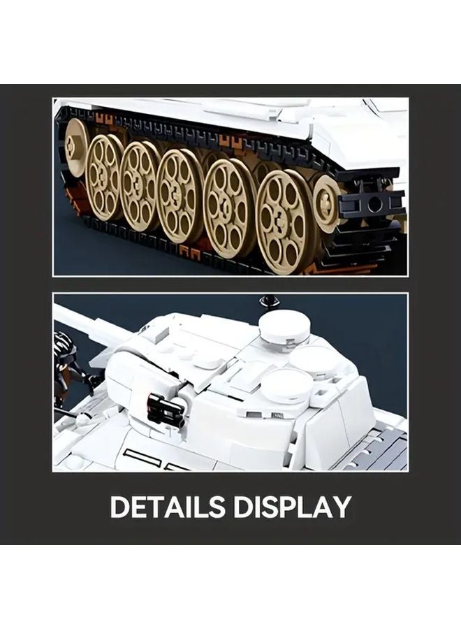 T34 Christmas Snow Medium Tank Building Blocks Set Military Armored Vehicle Model Gift - Image 5
