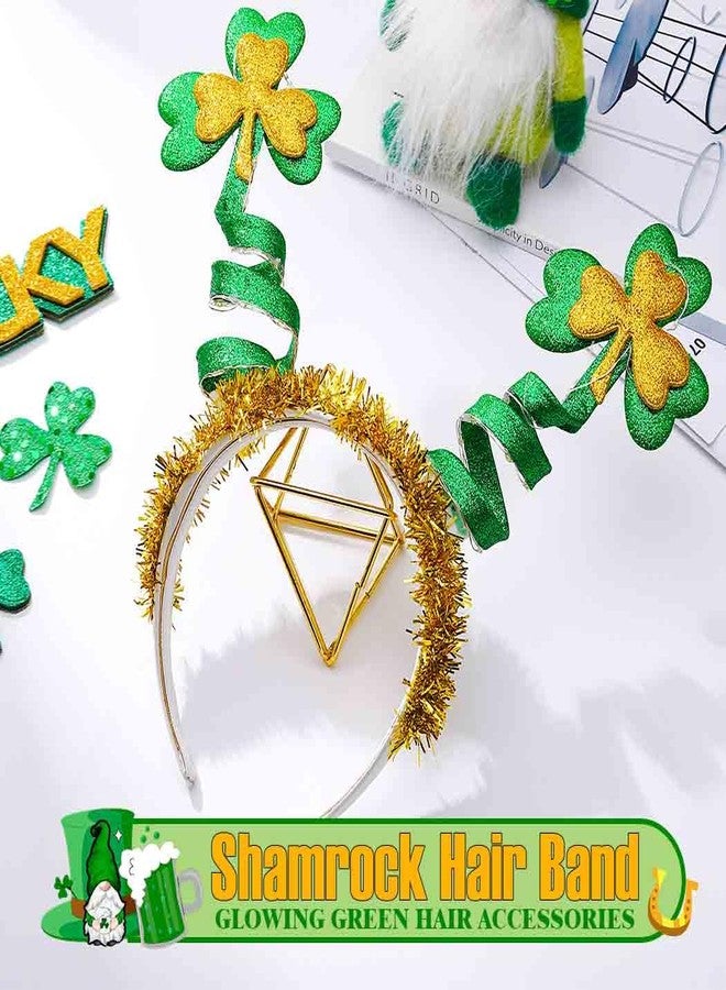 Zoestar St. Patrick's Day Light Up Headband LED Shamrock Headbands Glow Irish Festival Hair Accessories for Women - Image 3