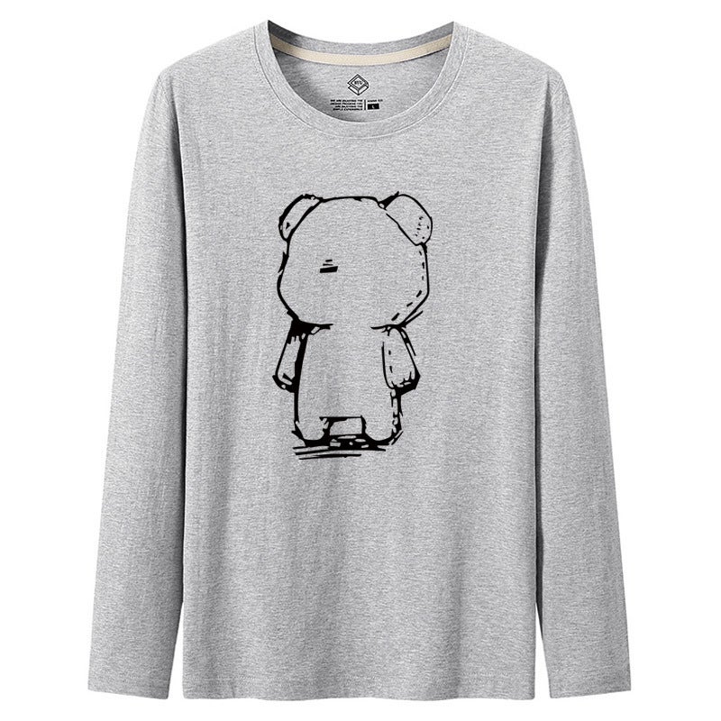 Autumn Long Sleeve T-shirt Spot Round Neck Straight Casual Youth Students Men's Cotton Men's Long Sleeve Men's T-shirt - Image 4