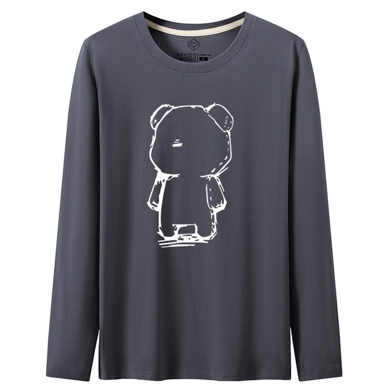 Autumn Long Sleeve T-shirt Spot Round Neck Straight Casual Youth Students Men's Cotton Men's Long Sleeve Men's T-shirt - Image 1