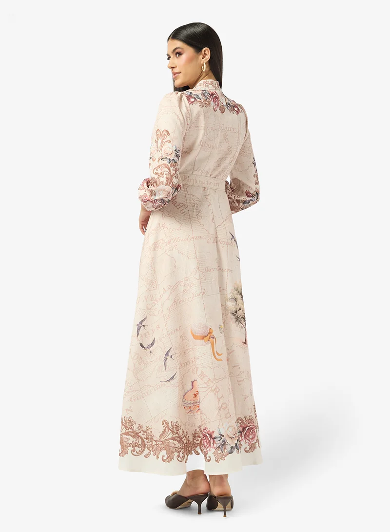 ايلا Abstract Print Dress