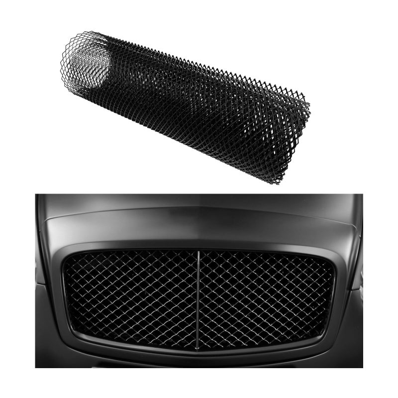 Sylvil Car Grill Mesh Heavy Duty Aluminum Alloy Grille Insert Bumper with Rhombic Hole 4013 Multifunctional Automotive Screen Mesh Roll for Front Bumper Car Accessories 36 mm