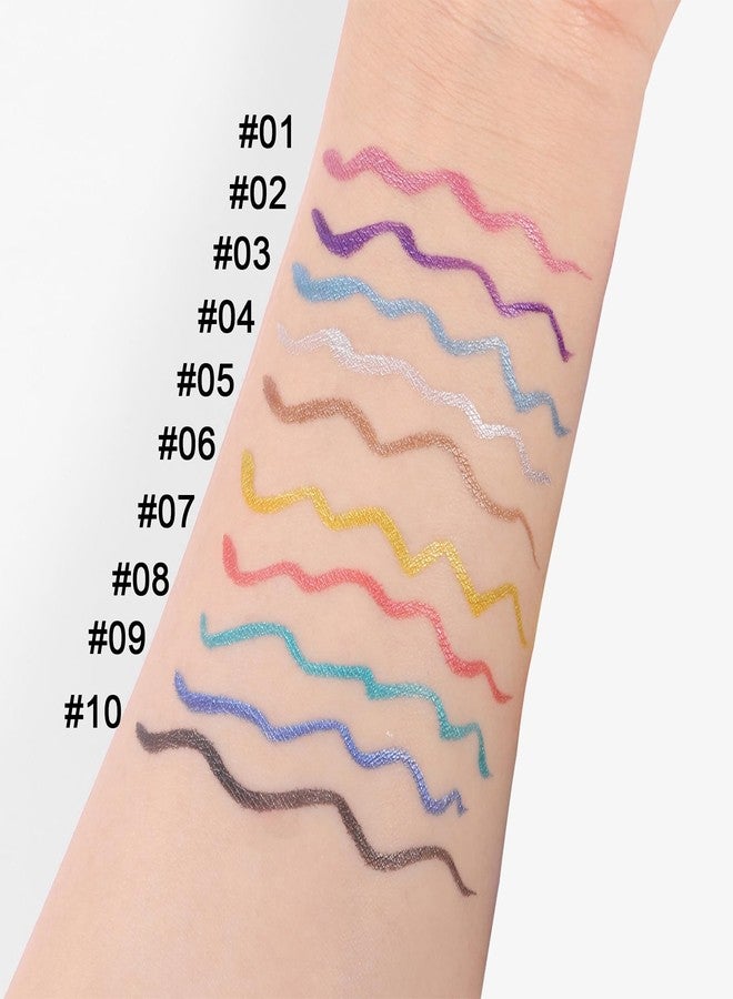 DekRion Liquid Eyeliner Pen, Waterproof Eyeliner Long-lasting Eyeliners, Metallic-Eyeliners Easy To Use, White Black Red Brown Purple Colorful Eyeliner (Sky Blue) - Image 3