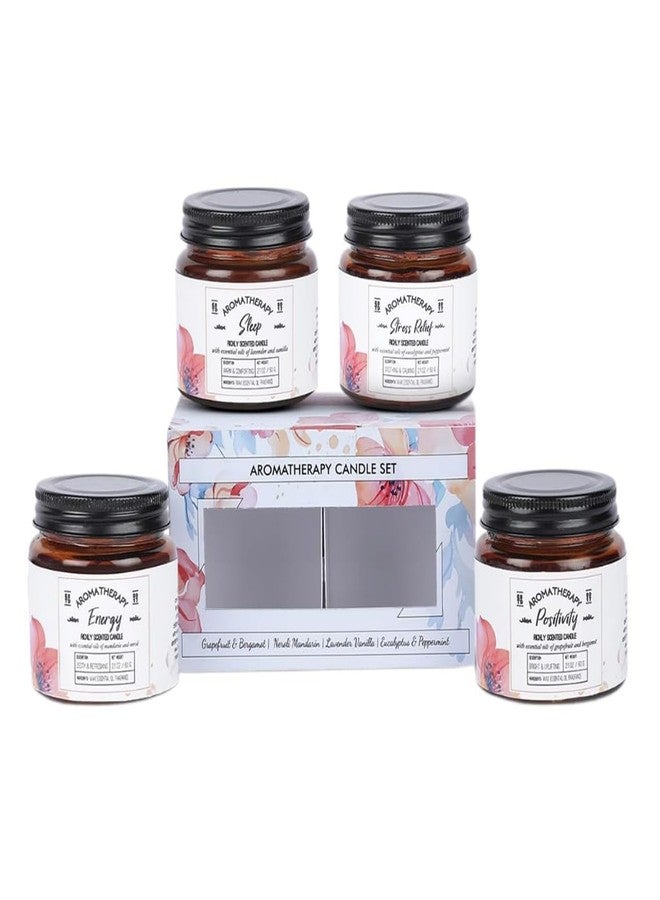 D'Velas مجموعة شموع دي فيلاس™ المعطرة، 4 شموع في مرطبانات كهرمانية (60 غرام لكل شمعة) | روائح دافئة للمساحات الصغيرة | شمع الصويا نظيف الاحتراق | مدة احتراق 15 ساعة | مثالية كهدية ولتزيين المنزل - Image 1