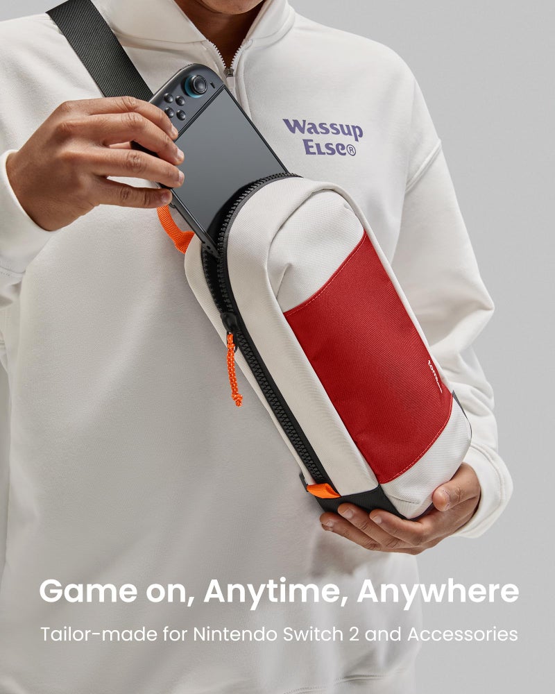 tomtoc Sling Crossbody Bag for Nintendo Switch 2, Protective Travel Chest Carrying Gaming Pouch with 8 Game Cartridges Slots - Image 2
