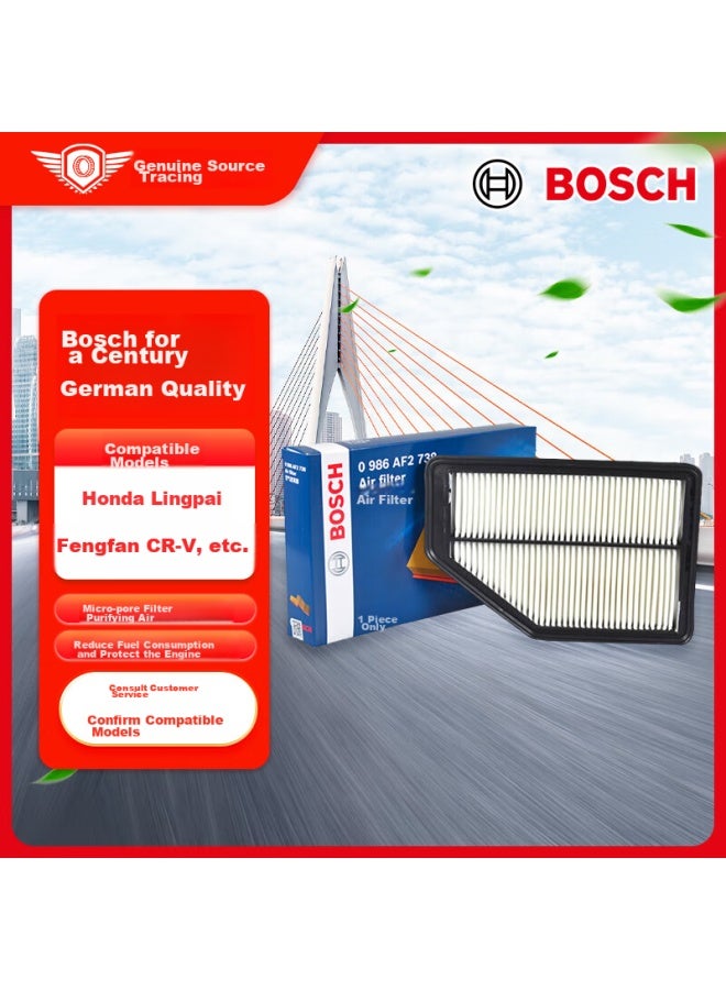 Bosch Automotive Air Filter Element 2738, Compatible With Honda Cr-v, Lingpai, Fengfan And Others - Image 1