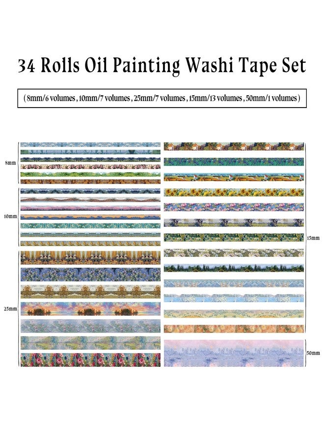 Bomichi 34 Rolls Washi Tape, Aesthetic Colored Decorative Cute Scrapbook Tape for Scrapbooking Supplies Journaling Craft Junk Journal - Image 4