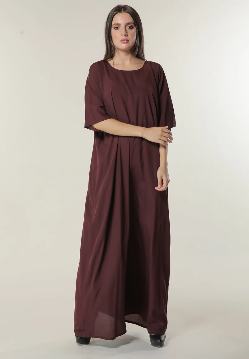 Moistreet Elegant Crew Neck Casual Abaya