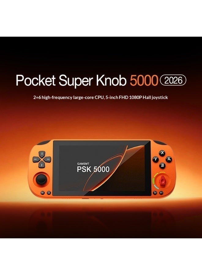 جيب جهاز ألعاب محمول جديد كليًا Android PSK5000 مفتوح المصدر بشاشة HD محمولة بحجم 5 بوصات، وحدة تحكم ألعاب أركيد محمولة، واي فاي 2.4G/5G وبلوتوث 5.0، ألعاب سحابية/تدفق عن بعد Xbox/PS (برتقالي) - Image 3