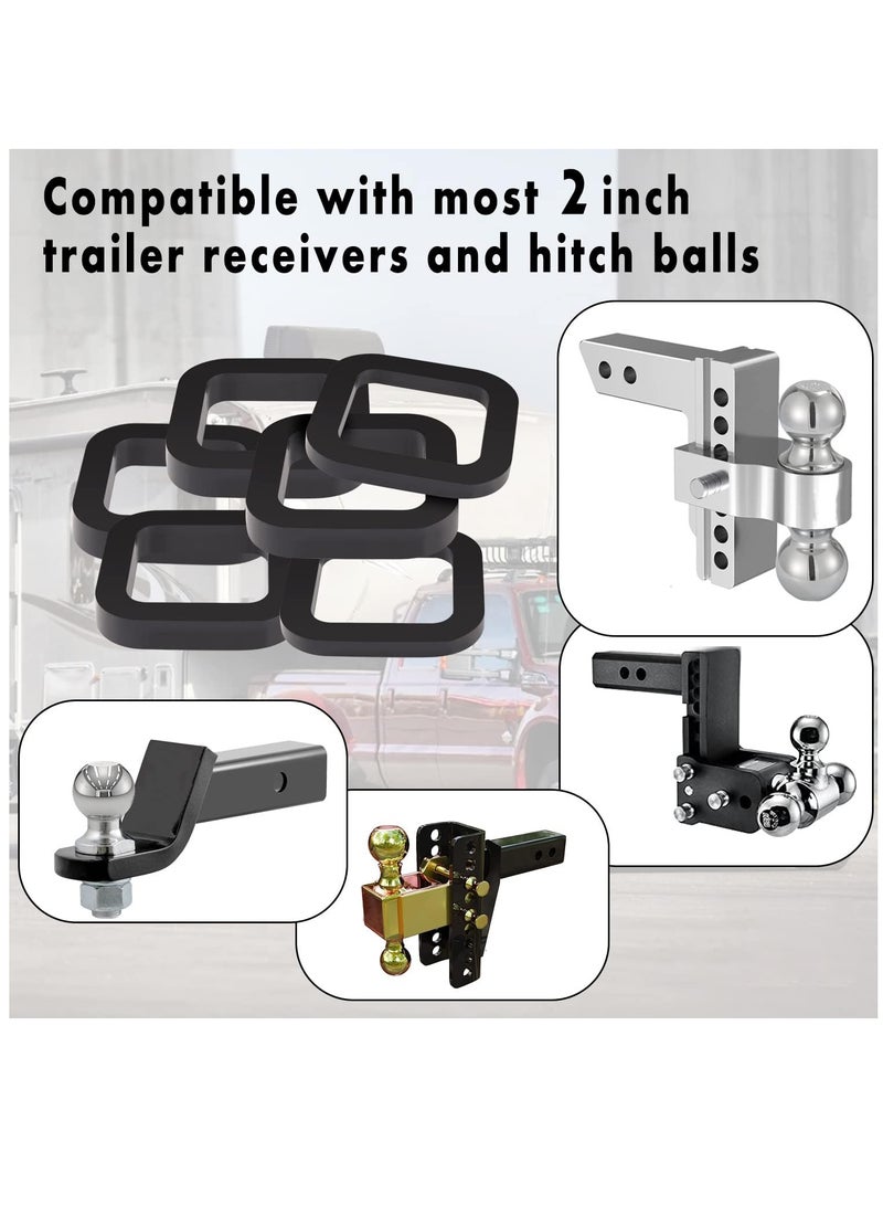 6 Pack 2 Inch Hitch Receiver Silencer Pads for Adjustable Ball Mounts Reduce Rattle Compatible with Most 2 Inch Trailer Hitches - Image 5