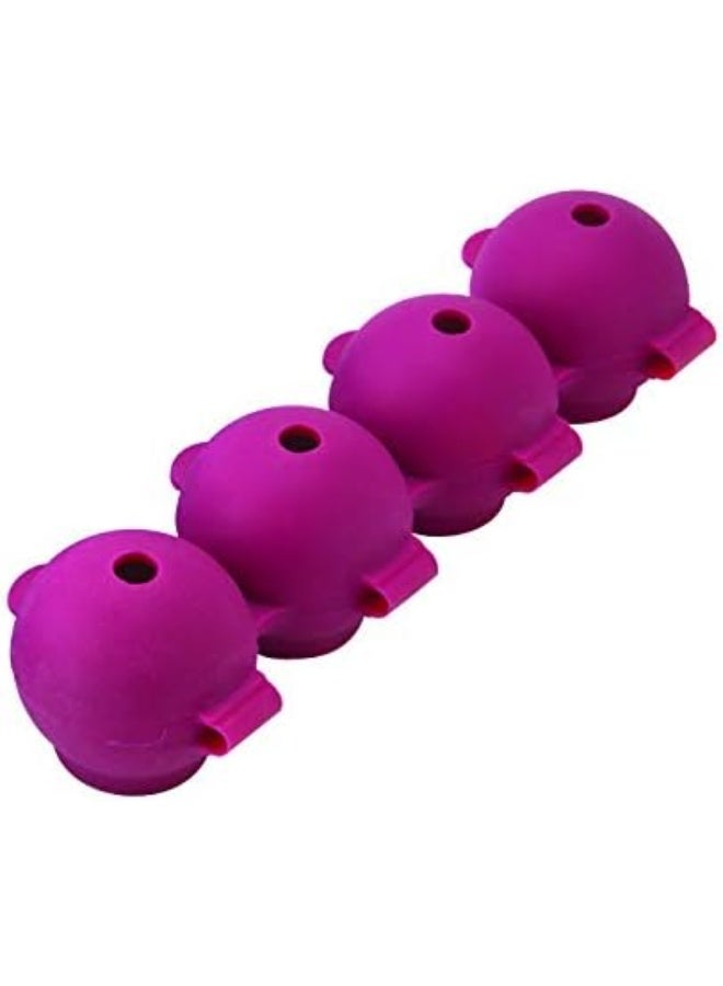 Joie MSC Joie Silicone Ice Ball Tray 1 Piece Assorted Color, 4 Ice Ball Mold Maker Large Round Ice Cube Mold BPA Free Flexible Ice Sphere Tray for Whiskey Cocktails Juice Drinks Freezer - Image 5