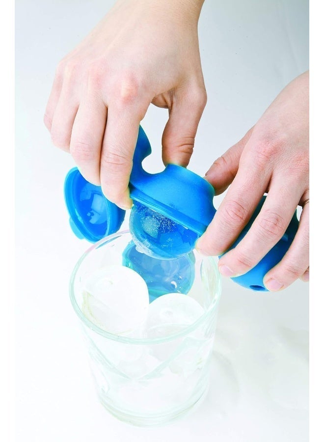 Joie MSC Joie Silicone Ice Ball Tray 1 Piece Assorted Color, 4 Ice Ball Mold Maker Large Round Ice Cube Mold BPA Free Flexible Ice Sphere Tray for Whiskey Cocktails Juice Drinks Freezer - Image 3