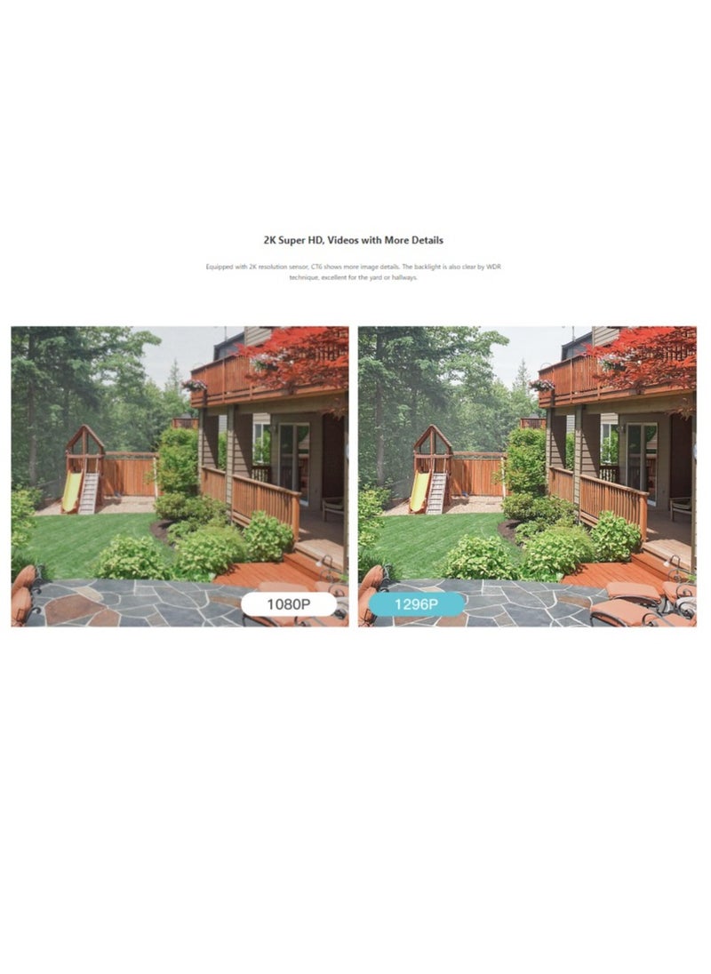 Tenda - Tenda CT6 2K WiFi Security Cameras for Home Security - Built-in Night Vision with Outdoor Flashlights, Dual Antennas, AI Motion Detection, Dual Audio, IP66 dust -water resistant , H.265, Security Came - Image 1