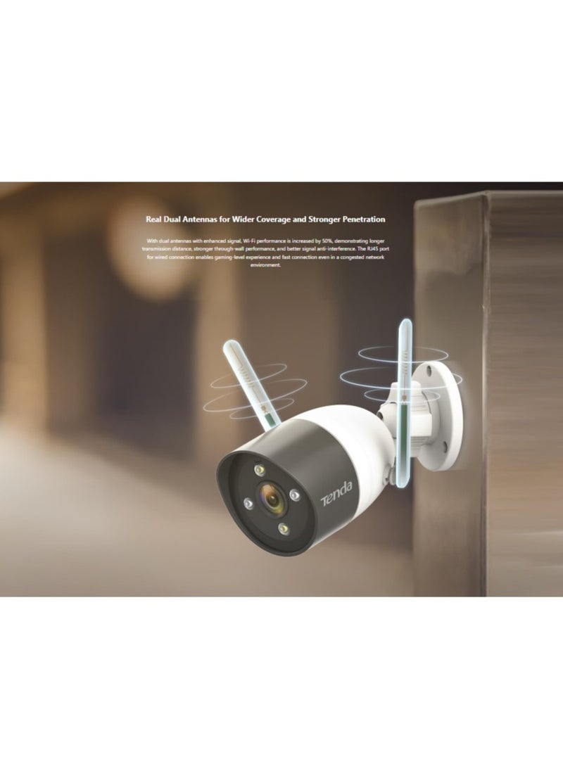 Tenda - Tenda CT6 2K WiFi Security Cameras for Home Security - Built-in Night Vision with Outdoor Flashlights, Dual Antennas, AI Motion Detection, Dual Audio, IP66 dust -water resistant , H.265, Security Came - Image 1