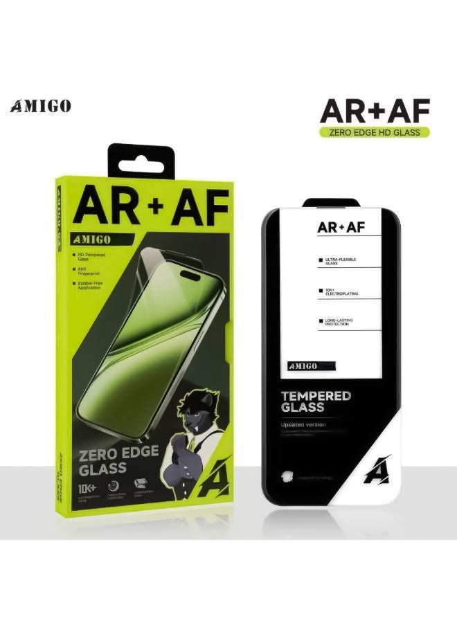 أميغو واقي شاشة من الزجاج المقسى (Tempered Glass) من Amigo لهاتفي iPhone 16 Pro (مقاس 6.3 بوصة) وiPhone 17 (مقاس 6.3 بوصة)؛ يتميز بصلابة 9H ومقاومة للخدش، ومتوافق مع استخدام الأغطية الواقية (Case Friendly). - Image 1