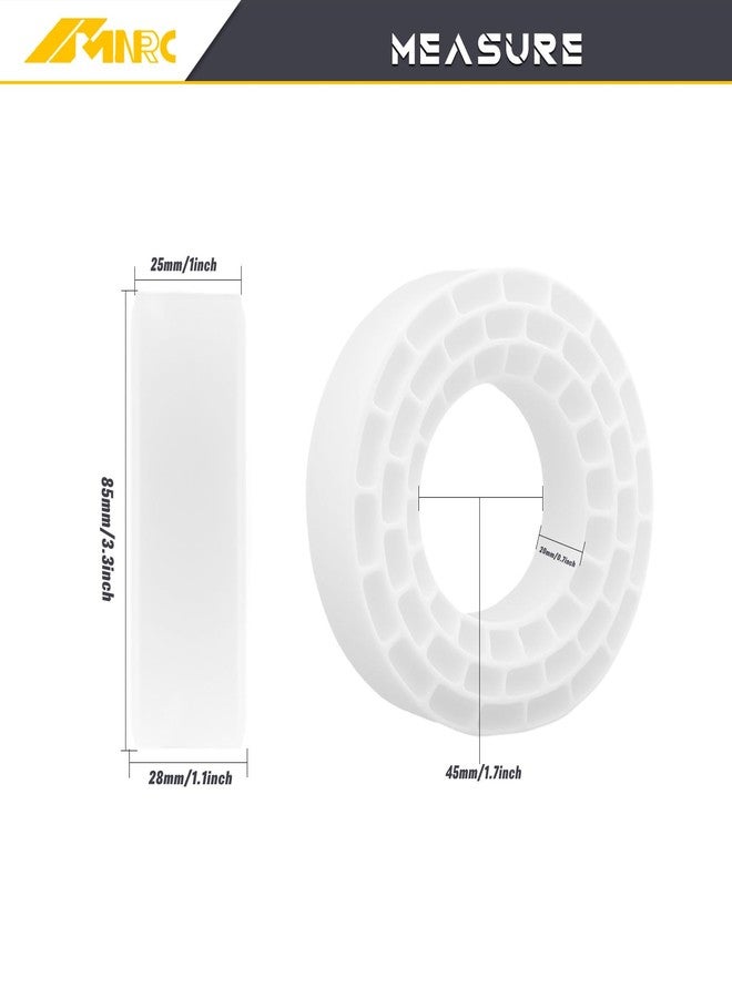 NMNRC 4Pcs Super Soft 1.55'' Silicone Rubber Insert Foam for 95-97mm Tire 1.55 Inch Wheel Rim Upgrades Part White - Image 2