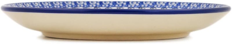 Polmedia Polish Pottery Authentic Polish Pottery Dessert Plate Signature UNIKAT in Swaying Tulips Design Handmade in Bolesawiec Poland by Ceramika Artystyczna  Certificate of Authenticity  - Image 3