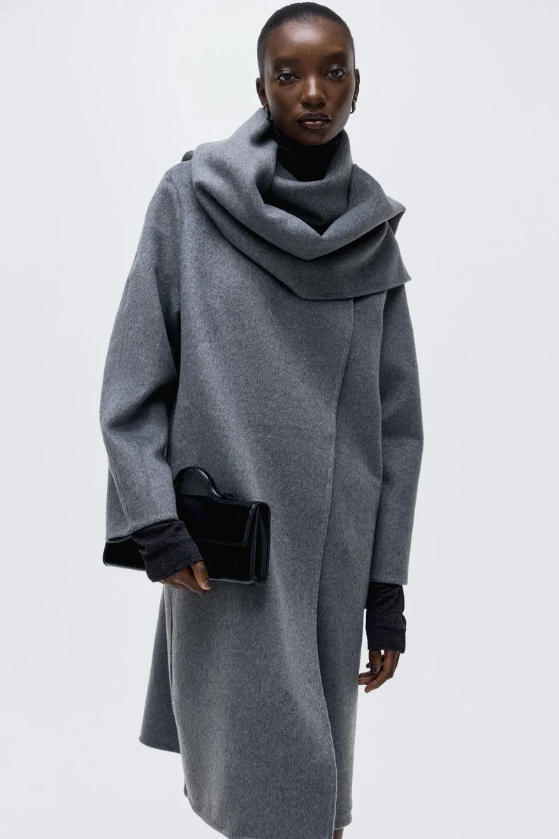 اتش اند ام معطف مصنوع يدوياً من مزيج الصوف