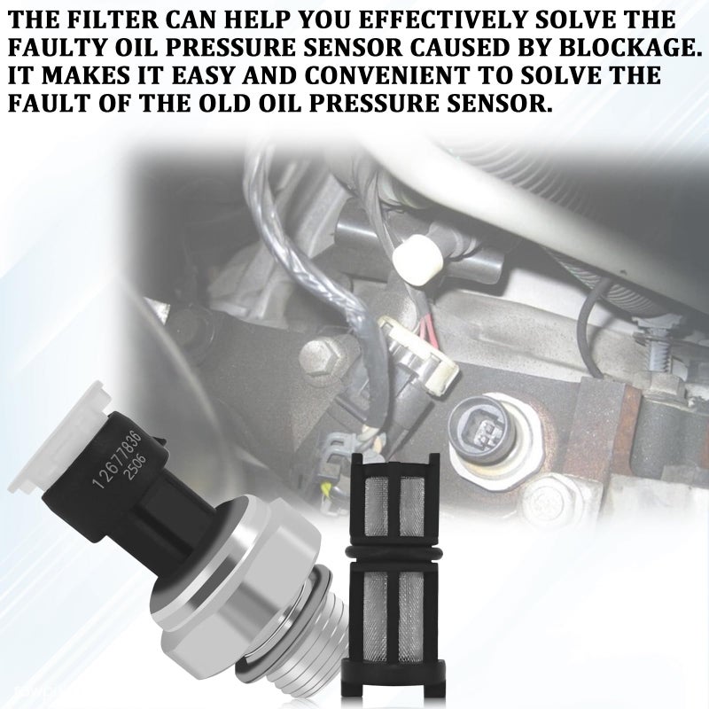 HHZL Oil Pressure Sensor Socket 12673134 Oil Pressure Switch Sending Unit for 2009-2020 Chevy Silverado 1500 2500 3500 4500 Tahoe Suburban Avalanche, GMC Savana Sierra Yukon, Cadillac CTS Escalade - Image 5