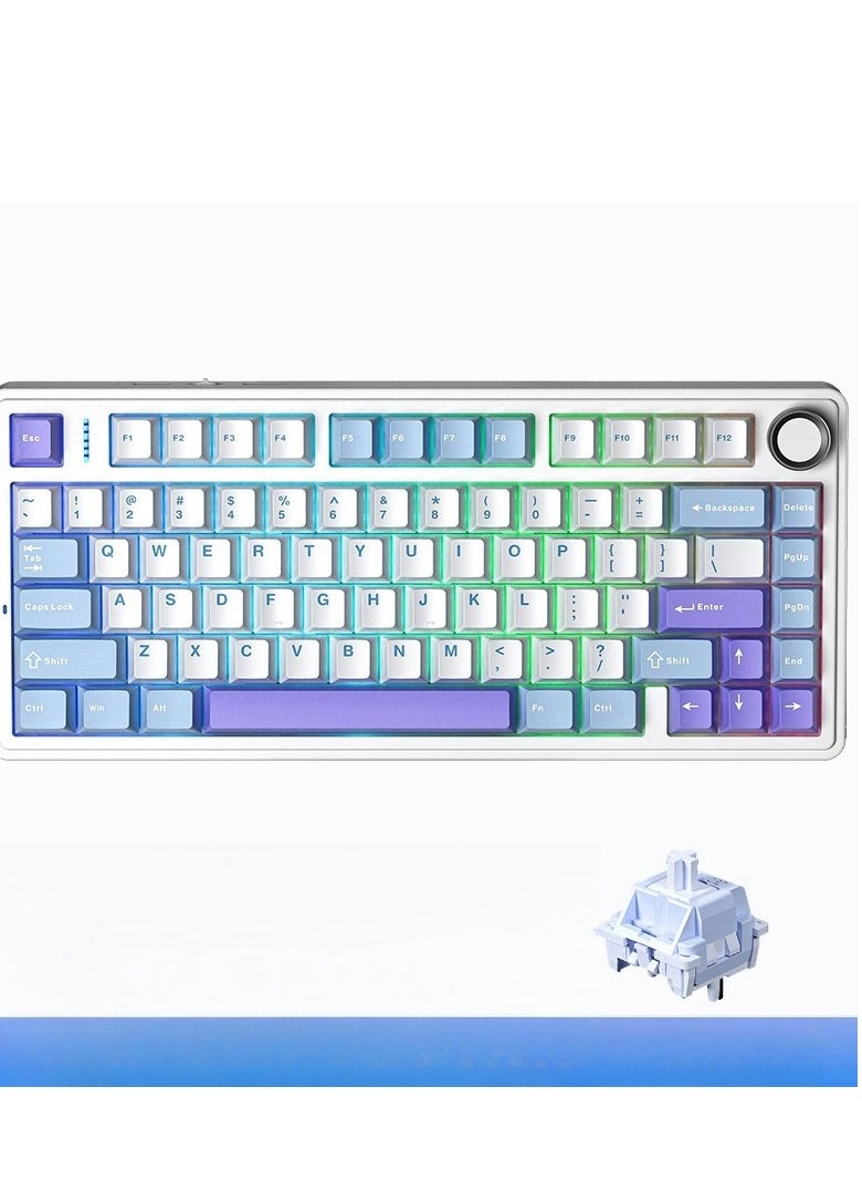AULA - 80 Key Mechanical Keyboard - Gasket Structure - Full Key Hot Swappable - RGB Lights - Wireless Bluetooth Connection - Gaming Keyboard And Office Keyboard - Image 1