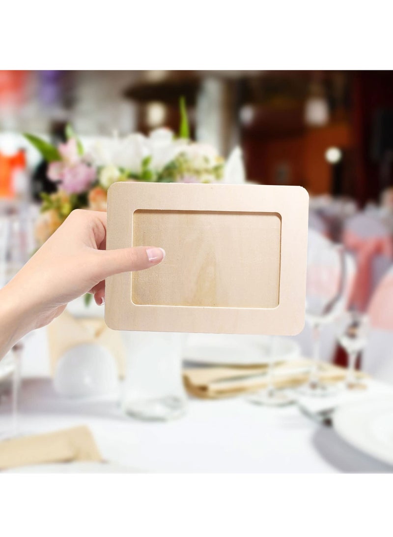 SYOSI إطارات صور خشبية غير مكتملة للفنون والحرف 15 قطعة إطارات صور خشبية للحرف اليدوية مجموعات حرفية لإطارات صور الأطفال مشروع طلاء للأطفال هدايا عيد الميلاد 19 سم × 14 سم - Image 4