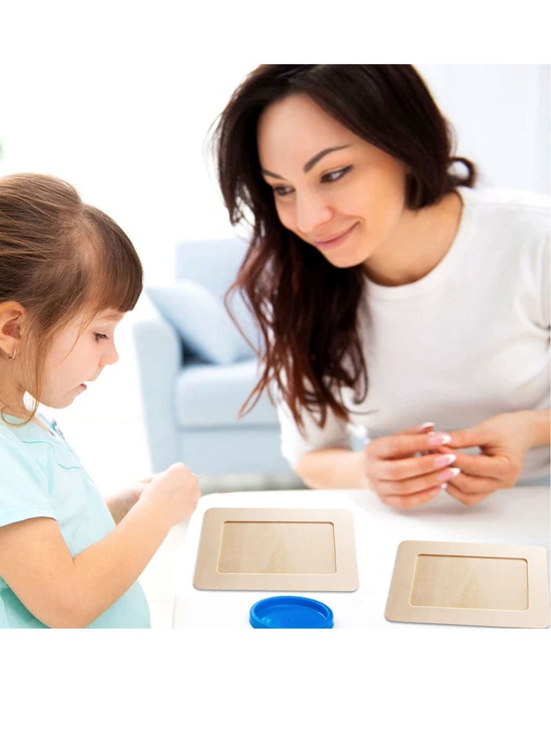 SYOSI إطارات صور خشبية غير مكتملة للفنون والحرف 15 قطعة إطارات صور خشبية للحرف اليدوية مجموعات حرفية لإطارات صور الأطفال مشروع طلاء للأطفال هدايا عيد الميلاد 19 سم × 14 سم - Image 3