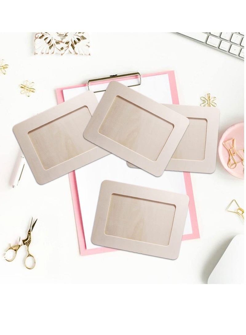 SYOSI إطارات صور خشبية غير مكتملة للفنون والحرف 15 قطعة إطارات صور خشبية للحرف اليدوية مجموعات حرفية لإطارات صور الأطفال مشروع طلاء للأطفال هدايا عيد الميلاد 19 سم × 14 سم - Image 2