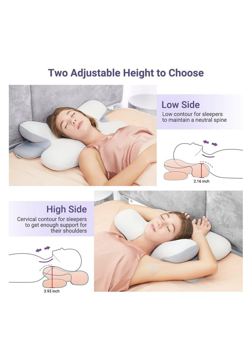 Y&D Cervical Pillow for Neck Pain Relief, Odorless Memory Foam Pillows, Ergonomic Contour Orthopedic Relief with Soft Cooling Pillowcase, Sleeping Side, Back, Stomach Sleeper  - Image 2