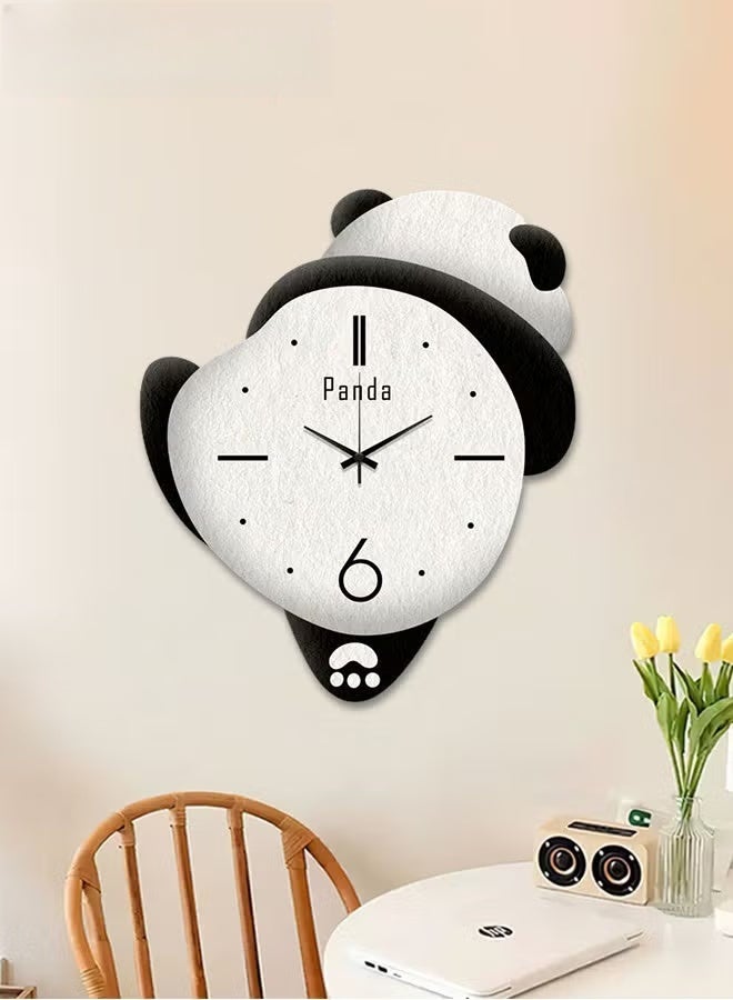 EETU Wall Clocks For Living Room Decor,Modern Wall Clock,Panda Decorative Wall Clock,Large Wall Clock,Battery Operated Big Clock Silent Non Ticking,30x25cm - Image 1