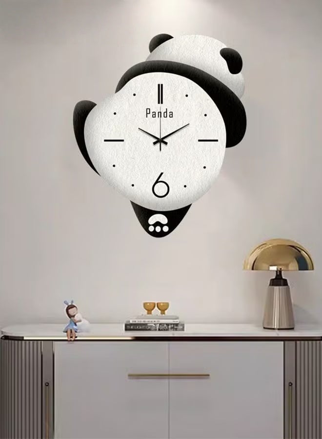 EETU Wall Clocks For Living Room Decor,Modern Wall Clock,Panda Decorative Wall Clock,Large Wall Clock,Battery Operated Big Clock Silent Non Ticking,30x25cm - Image 2